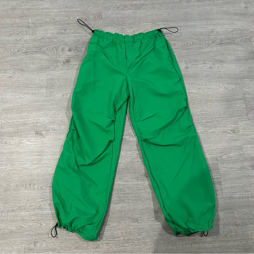 Vibrant Green Drawstring Pants - image 1